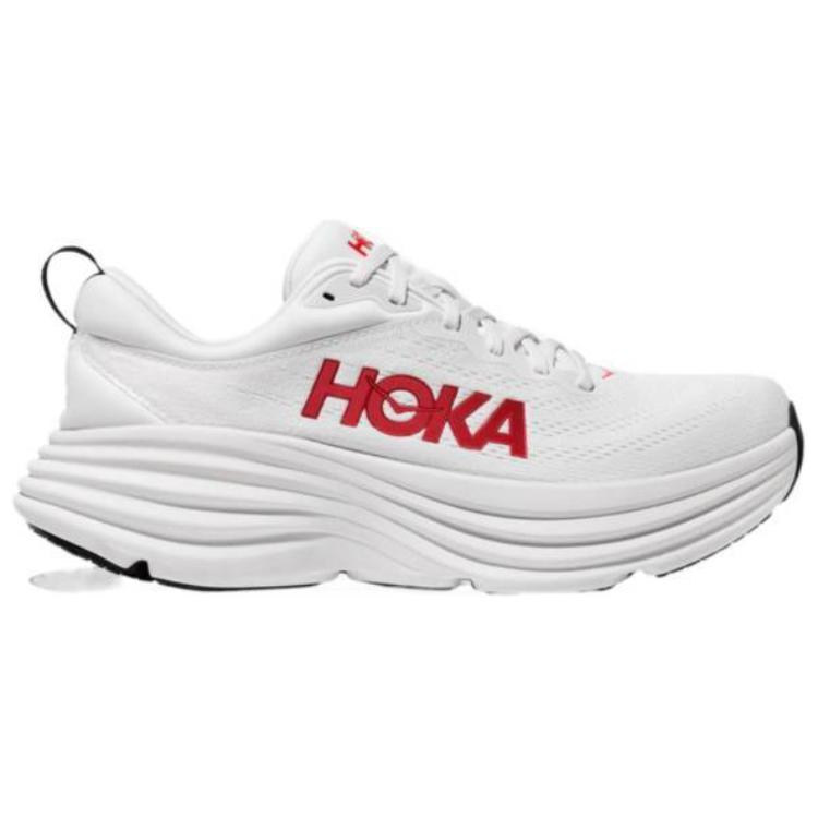 HOKA One One Кроссовки мужские Bondi 8 White Vermillion 1123202-WVR