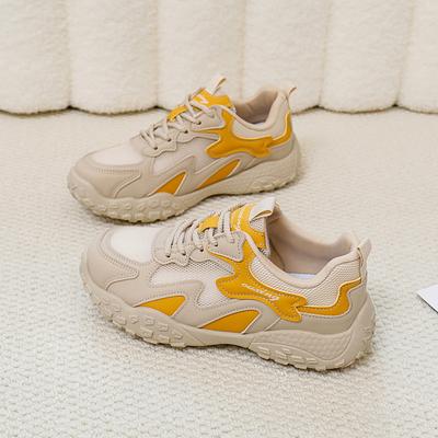 2025 лето маленькие белые туфли новая корейская версия ins студентки толстая подошва увеличивающие рост сетчатые дышащие повседневные туфли женские Q3002