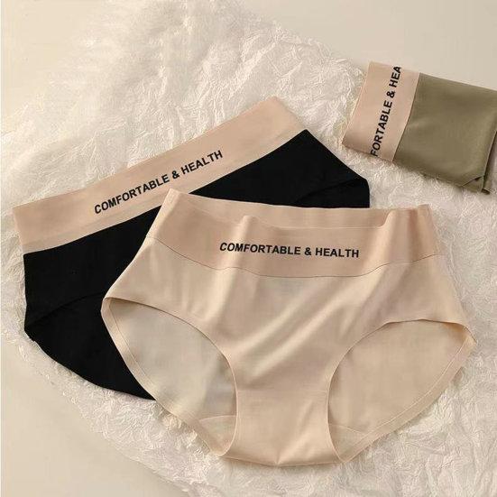 Lady Underpants High Elasticity Mid Waist Seamless Letter Print Tummy Control Butt-lifted Anti-septic Breathable Women Underpants