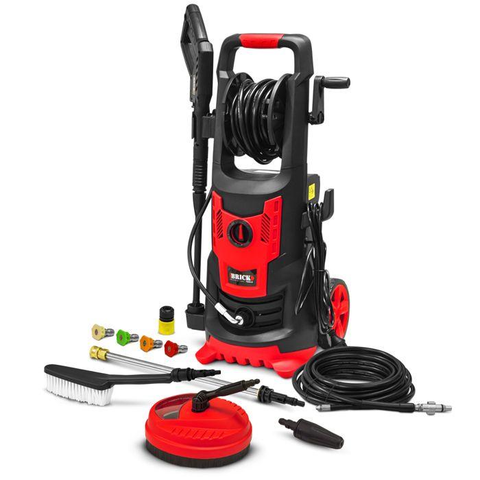 Pressure Washer 2100W - 165 bar with induction motor + accessories - Brick