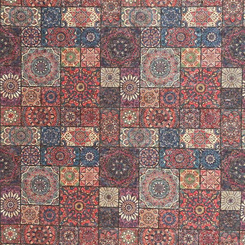 100x135cm Thick Natural Cork Printing Leather Fabric Luggage Handbag Wood Grain Decorative PU Fabric DIY Shoes Accessories