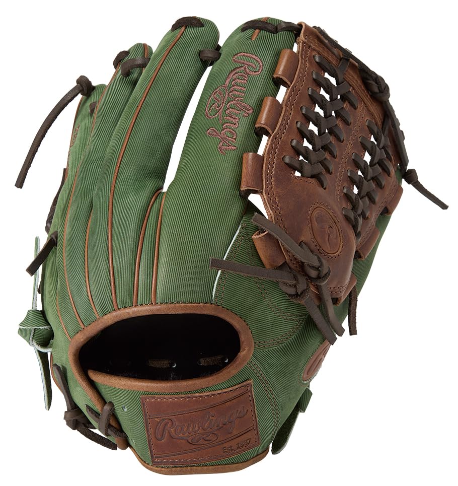 Rawlings PRO EXCEL GR5FHJN65 Baseball ML Throw HOH® –Jeans- Glove, Softball, Infielder's, Green, 11.75 inches, Left-Handed