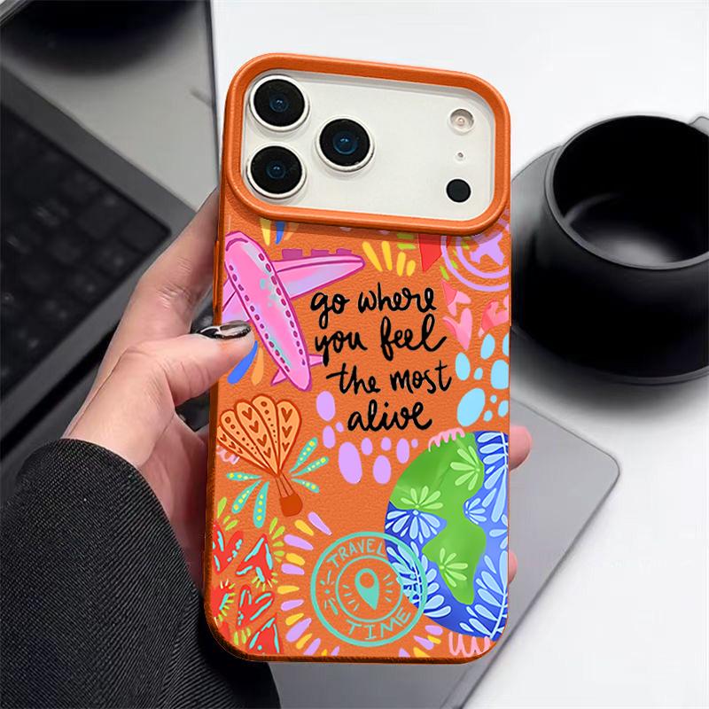 Чехол с мультяшным узором Огненный Шар для iPhone 17 Pro Max iPhone 16 Pro Max 15 14 13 12 11 16E Air Люксовая Силиконовая Крышка с Текстурой Кожи