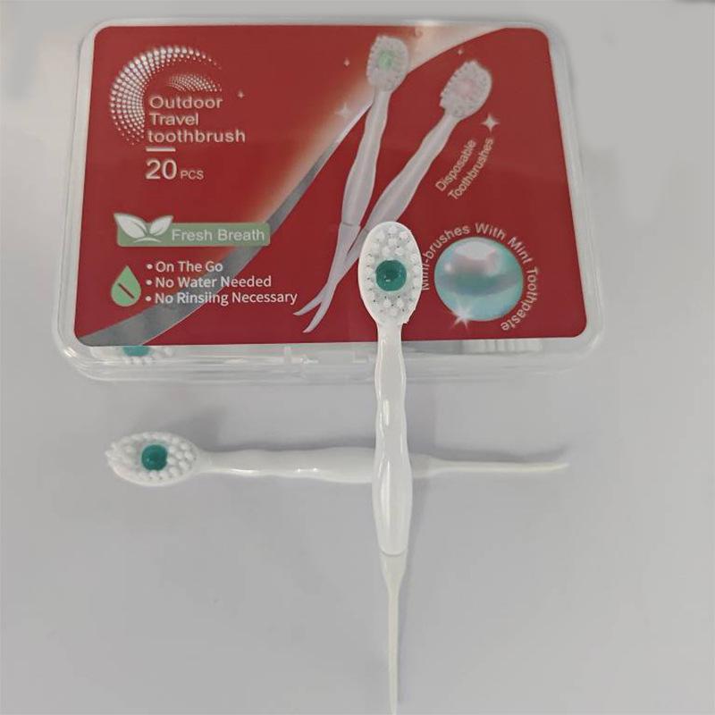 Одноразовая зубная щетка с разрывающимися шариками и мягкой щетиной — портативная, в индивидуальной упаковке для взрослых