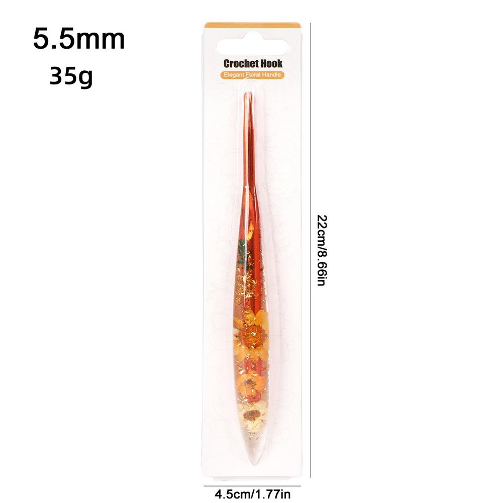 Товары для рукоделия Крючки для вязания Крючок для вязания с эргономичной ручкой из цветочной смолы Нескользящий инструмент для вязания для начинающих, женщин, взрослых