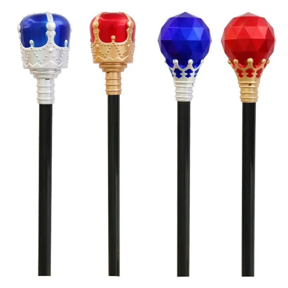 Dress Up King Queen Scepter Performance Costumes Walking Cane Halloween Hand Wand Cosplay Props