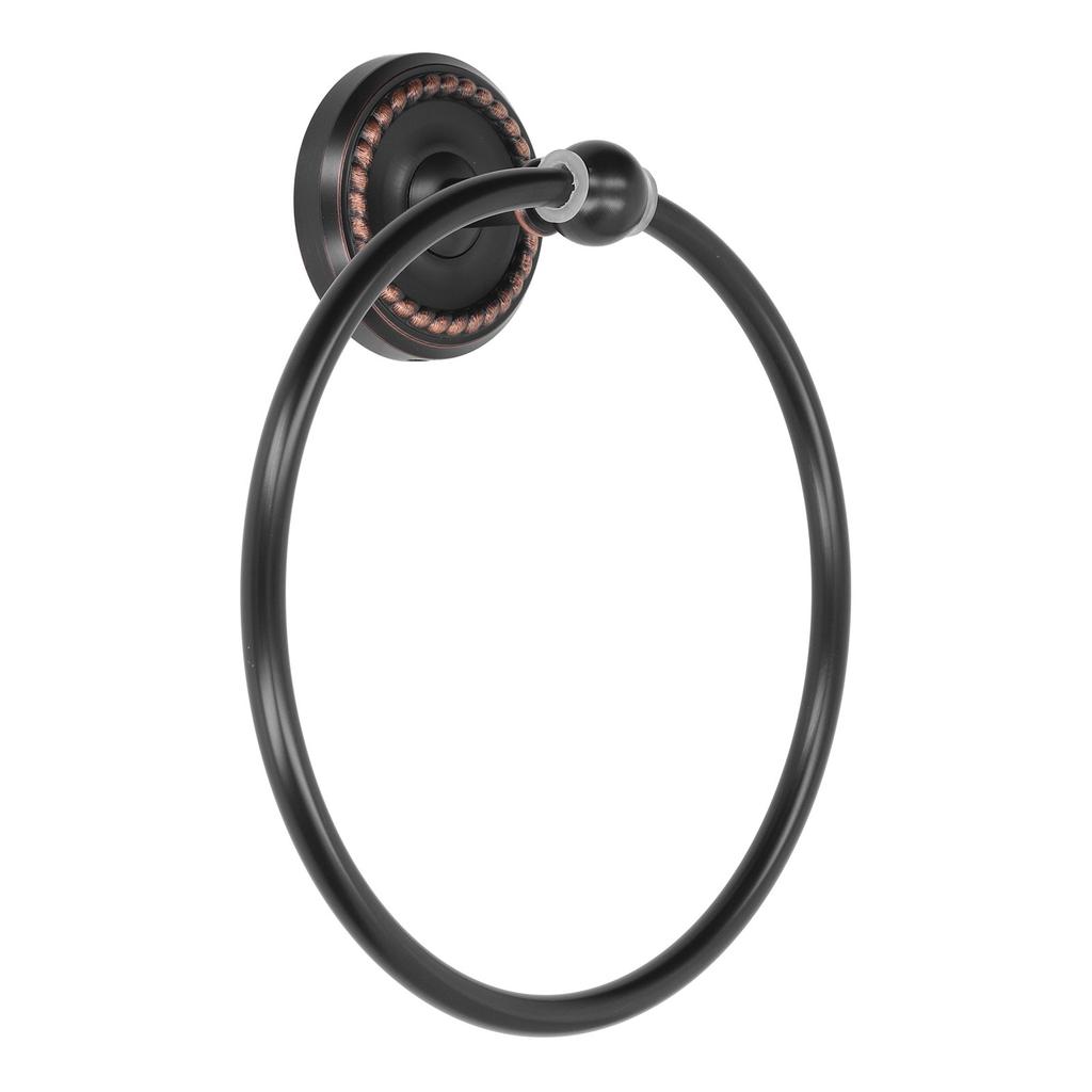 Bathroom Towel Ring Brass Wall Mounted Antique Towel Holder Toilet Towel Rack Black Twisted Pattern