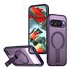 For Google Pixel 10 Pro XL Magnetic Case Kickstand Grid Texture TPU PC Phone Back Cover