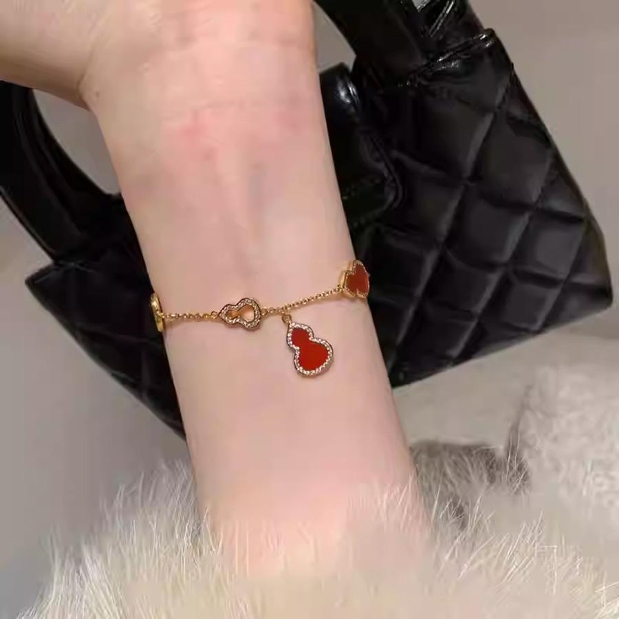 Браслет-подвеска из 24-каратного циркона и уксуснокислого картона в форме тыквы, новый китайский модный браслет в стиле легкой роскоши, простые украшения