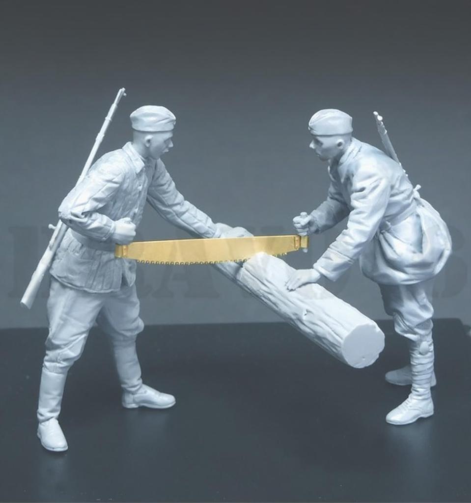 Браво 6 Советский Чернозем 4 Два инженера Красной Армии пилят бревна 2 фигуры Набор из смолы 1/35 (2) Б6-35154