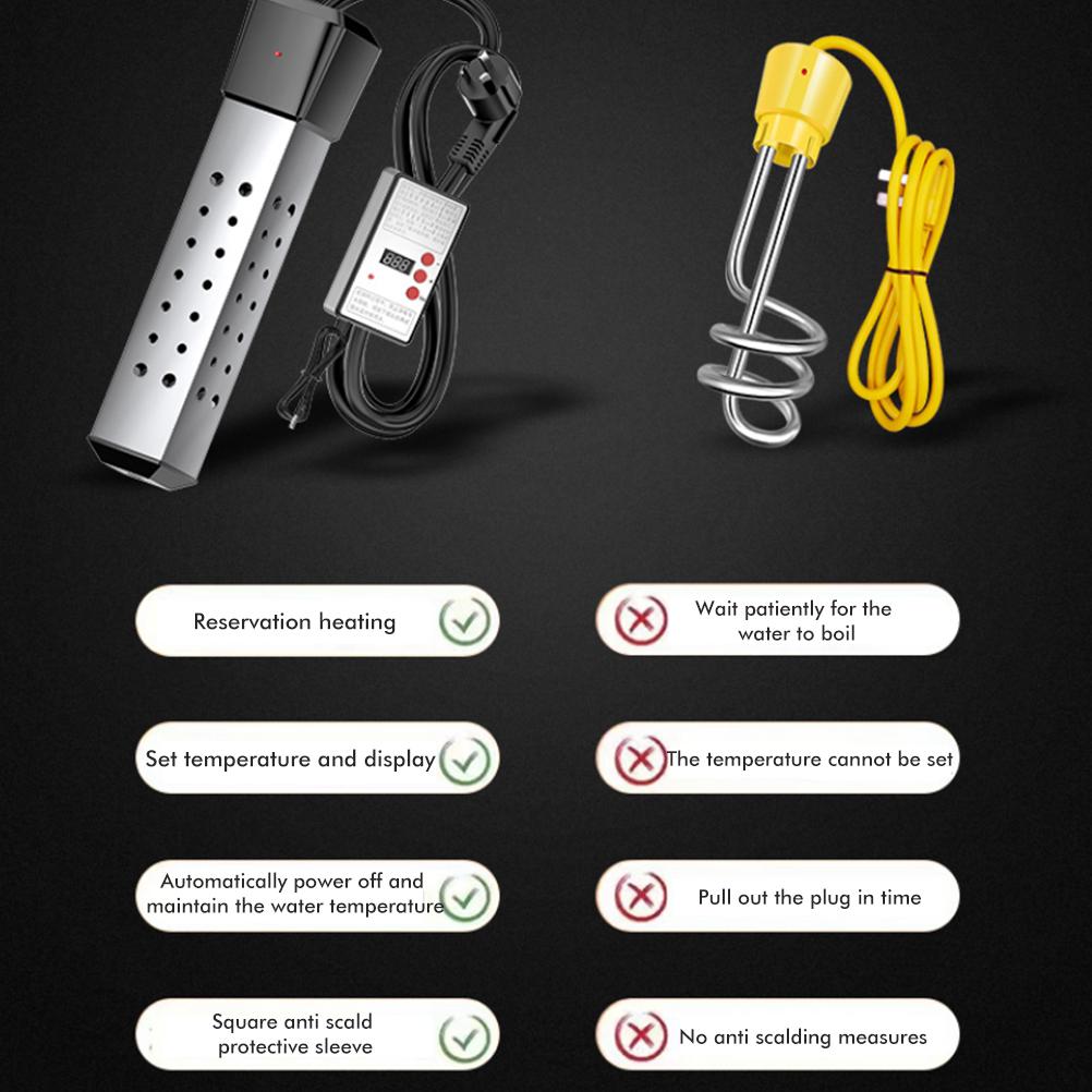 Электрический погружной нагреватель, водонагреватель для ведра, бытовой, высокой мощности, погружной нагреватель для ванны и бассейна