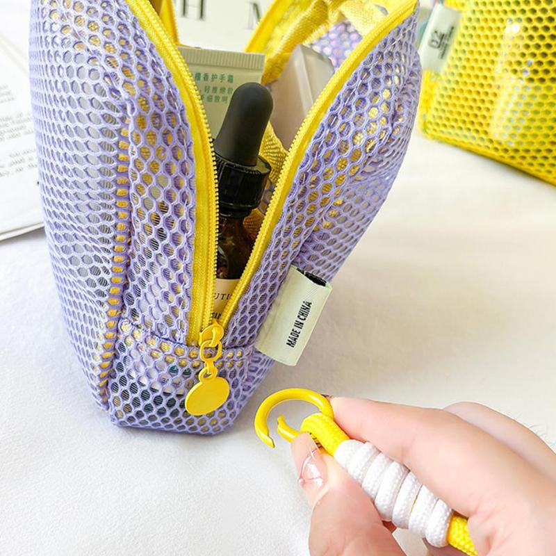 Квадратная сетчатая косметичка, Портативная квадратная сумка для хранения косметики на молнии, Многоцелевая сумка для хранения мелочей