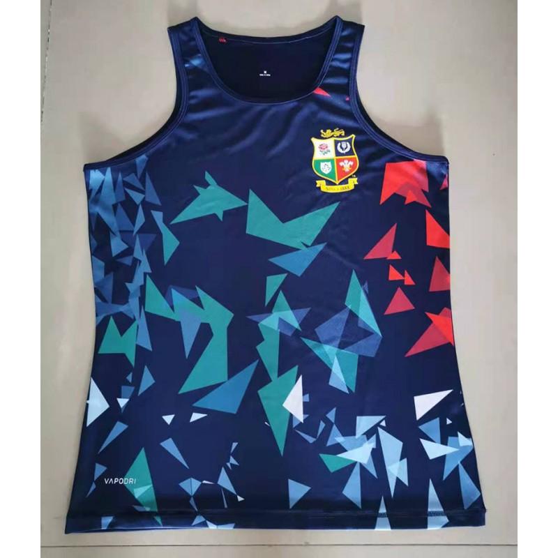 Mens NRL Lions Rugby Training Tee Polo Sleeveless Vest Sportswear Athletic Top