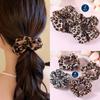 2/4Pcs Leopard Printing Hair Scrunchies for Women Vintage Velvet Hair Ties Ponytail Elastic Hair Bands Head Ropes Accessories
