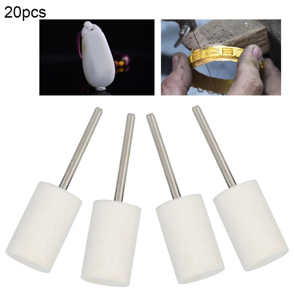 20pcs Cylinder Shape Wool Polishing Wheel 2.35mm Shank Polishing Tool Buffing Wheel Jewelry Making
