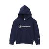 Champion Long Sleeve USA Script Size 140 Kids' Hoodie, 100% Cotton, Logo, Basic, Navy, (CK-Y103)