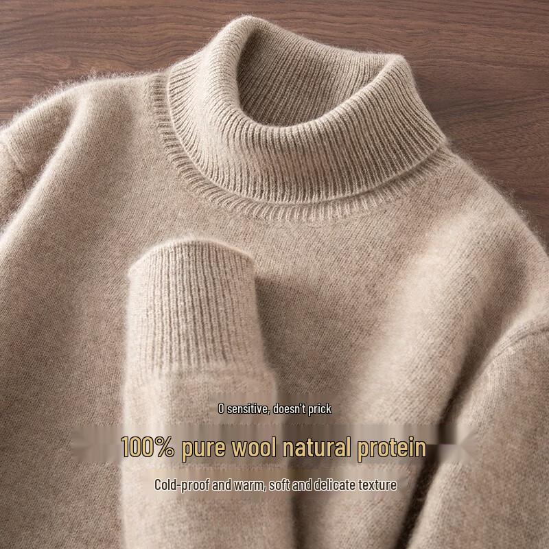Pierre Cardin Men's Thickened Pure Wool Turtleneck Sweater