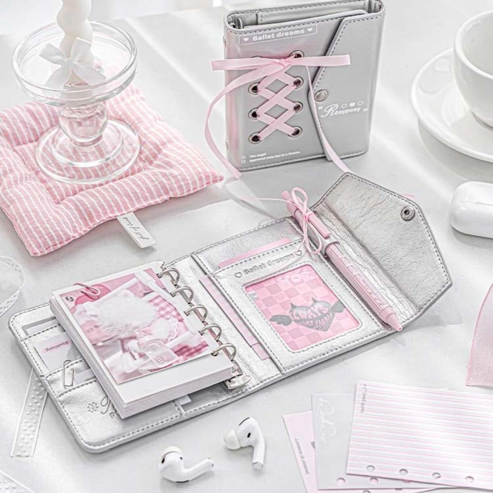 ПУ Кожа Балеткор Книга Сердце Лента Блокнот Записная бумага Бант Карманная книга Учеба