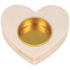 Candle Holder - ARTEMIO - Heart - 8.5 X 9 X 2 Cm - Wood - Indoor