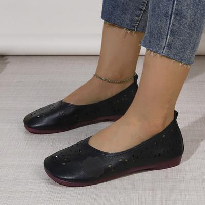 Модные женские балетки на мягкой подошве, кожаные сандалии, нескользящая плоская подошва, полые дышащие лоферы, легкие дизайнерские кроссовки для женщин