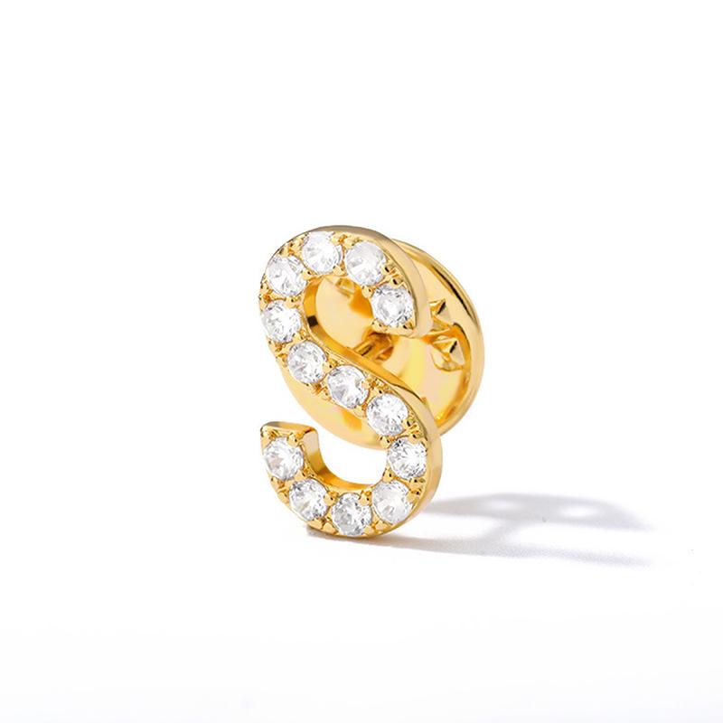 A-Z Letter Brooches For Women Initial Name Brooch Pins For Suit Shirt Collar Accessories Brooch Jewelry