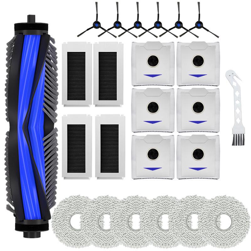 Ecovacs N30pro Accessories: Main Brush, Dust Bag, Filter, Mop, and Side Brush