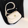 Temperament White Shoulder Bag for Women's Spring New Retro Versatile Underarm Bags Simple Commute Leather Flap Handbag