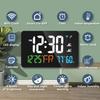 Умные цифровые настенные часы с WiFi, 4 уровня, дисплей температуры и влажности, регулируемая яркость, настольные электронные часы со светодиодным будильником