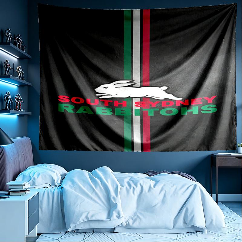 South Sydney Rabbitohs Print Tapestry, Lightweight Wall Hanging, for Bedroom, Dorm, Living Room, Home Art Decor, Birthday Christmas Gift for Friends