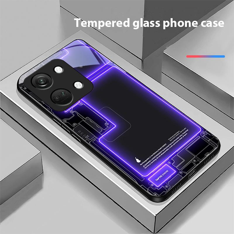 Синяя Печатная Плата Для OnePlus Nord 3 5 6T 7 Pro 8 12 10T Reno8 Lite 5G 10R Nord N30 Жесткий Чехол Закаленное Стекло Чехол для Телефона Черный