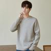 Осенне-зимний внутренний свитер, однотонный, высококачественный свитер с круглым вырезом, свободный тренд, повседневный мужской вязаный свитер
