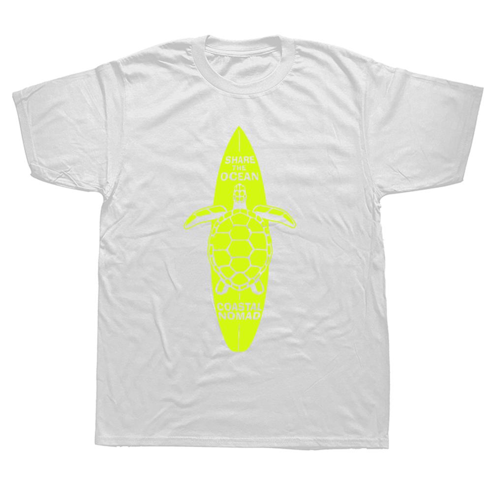 Забавная футболка прибрежного кочевника SUP Surf Paddle Board Surfing Ocean Sea Turtle с коротким рукавом, подарки на день рождения, летняя стильная футболка унисекс