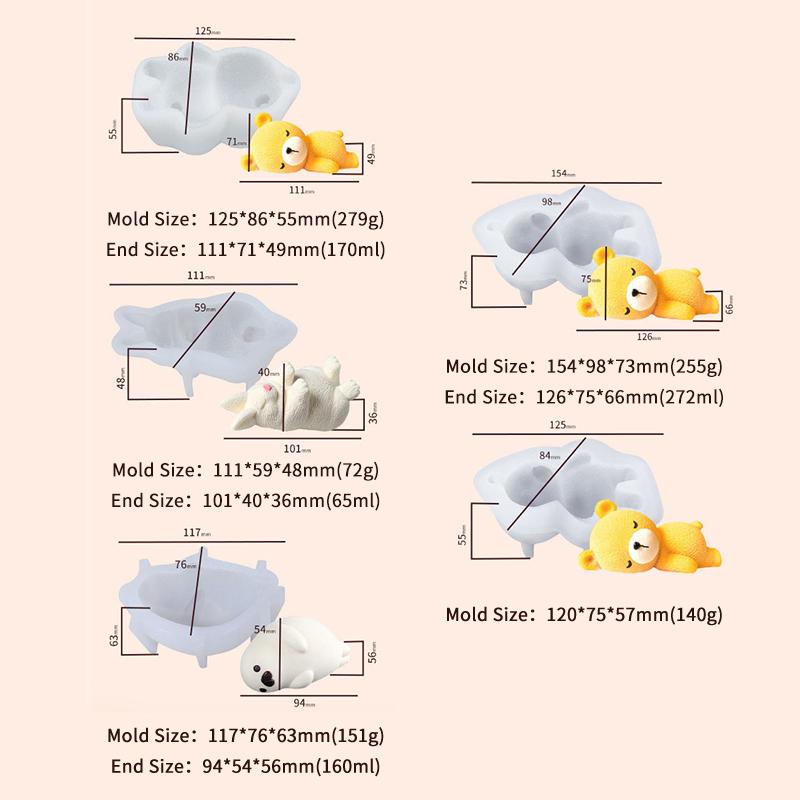 1 шт. Силиконовые формы для торта в виде спящего медведя, форма для мусса, пищевые инструменты для выпечки десертов, кухонные принадлежности, кухонная пекарня, сделай сам