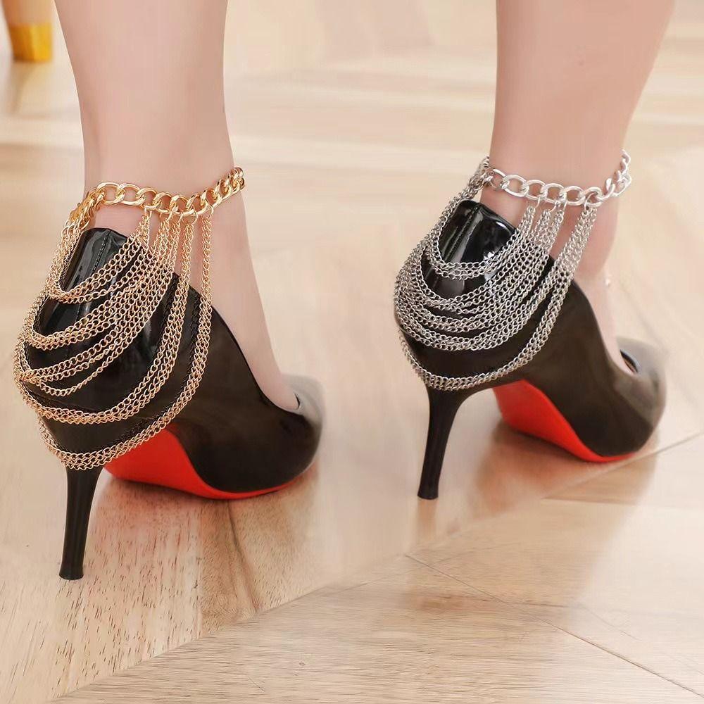 Metal Chain Tassel Anklet Chains Multi Layer Multilayer Anklet Chains Beach Barefoot
