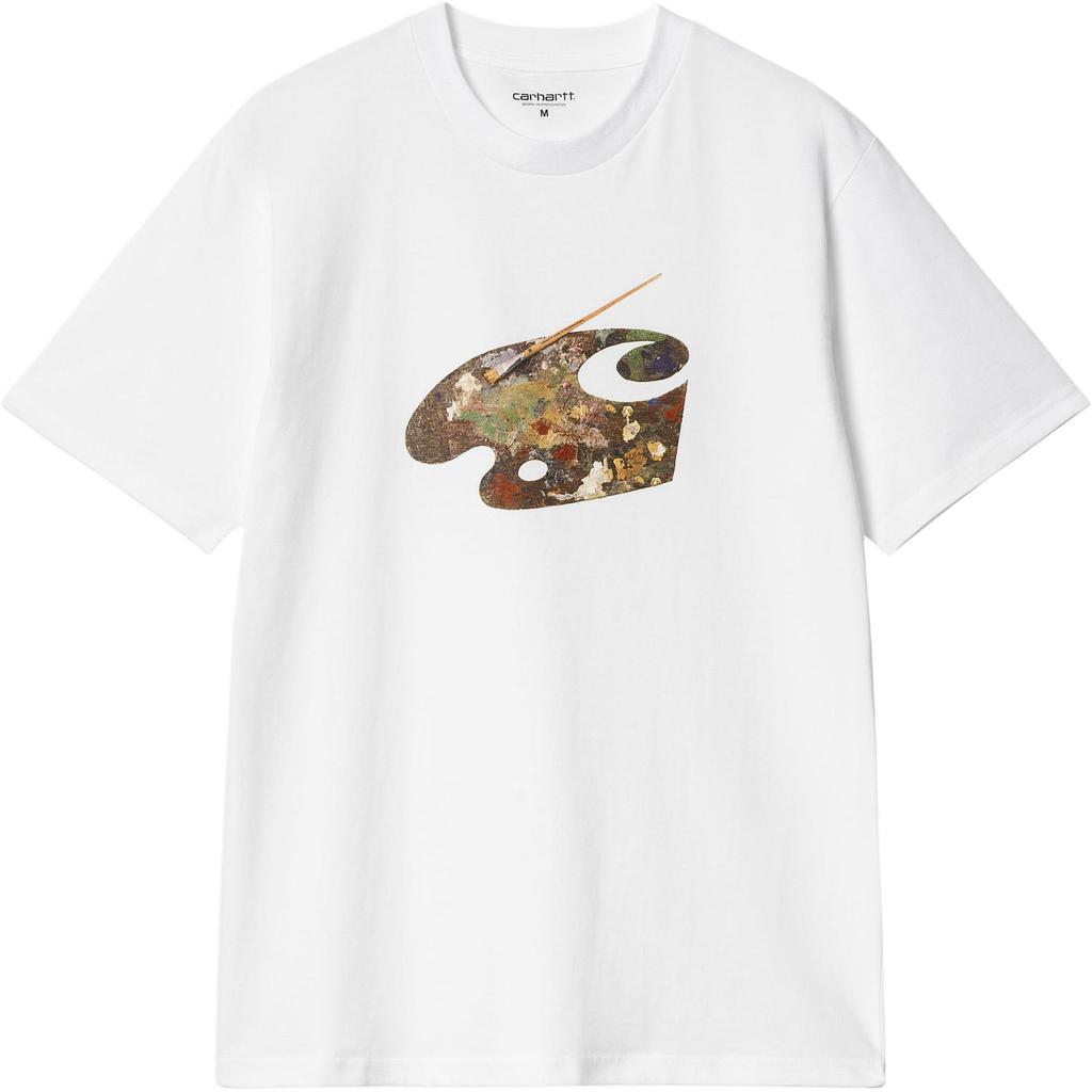 Carhartt WIP Футболка с принтом палитры, с круглым вырезом, короткий рукав, унисекс, белая I033122-02-XX