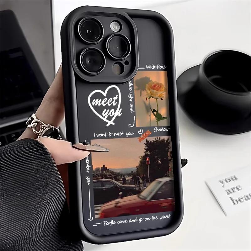 Personality Liquid Silicone Phone Case For iPhone 13 Case iPhone 15 11 14 12 16 Pro Max XR XS X 7 8 Plus SE Shockproof Cover