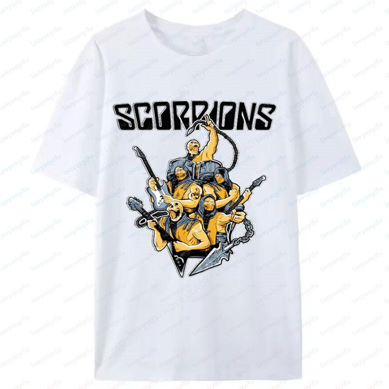 Heavy Metal Scorpions Shirt Unisex Women Printed TShirt Short Sleeve Hard Rock Band Graphic T Shirts Crewneck Clothes Camiseta