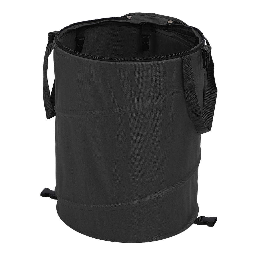 Camping Trash Can with Zippered Lid 24 Gallons Large Capacity Foldable Portable Garden Garbage
