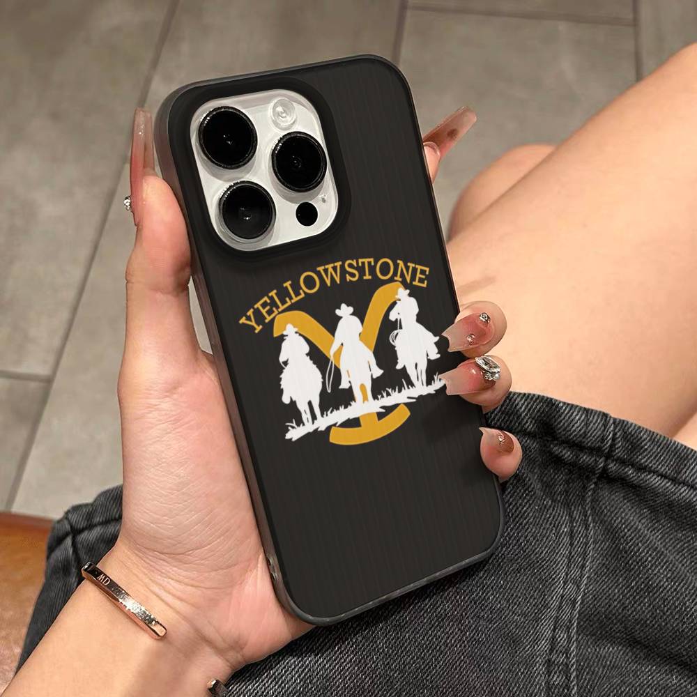 Чехол для телефона TV Y-yellowstoneS Логотип Для телефона 17 16 15 14 13 12 11 Pro Max Plus Pro Air Чехол для телефона Волнистая полоса Задняя крышка