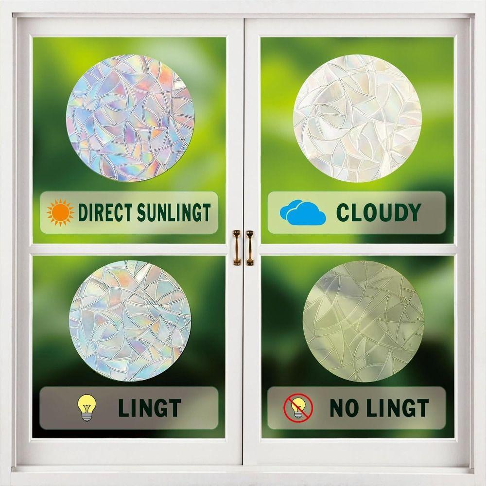 Removable Window Clings No Adhesive Suncatcher Decals Colorful Bird Strike Deterrent Patio Doors