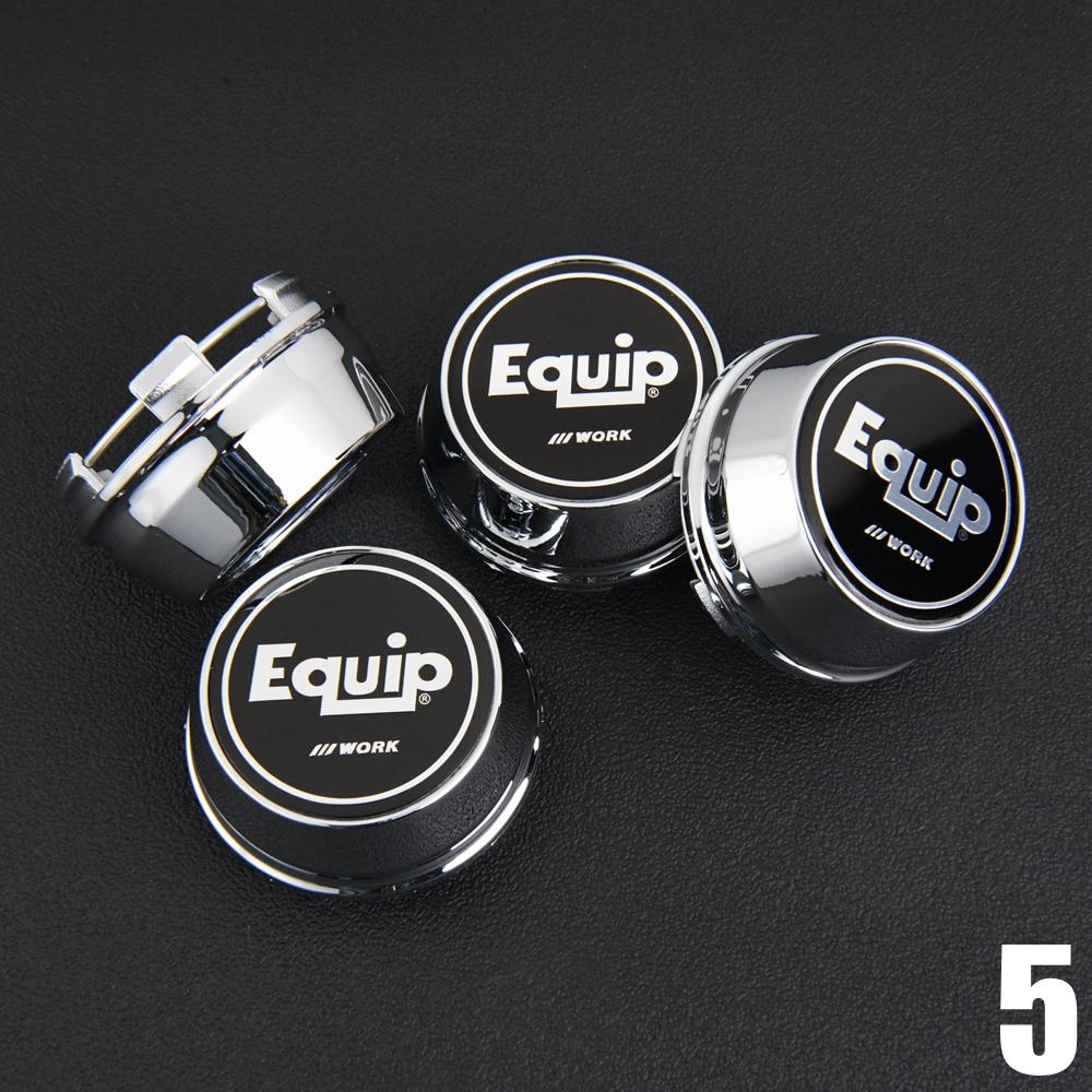 ASV1 4PCS JDM WORK Rim Cap 61mm Clip Sport Wheel Cap MEISTER EQUIP Emblem Sticker Wheel Center Cap Hub Cover Cap Black & Silver