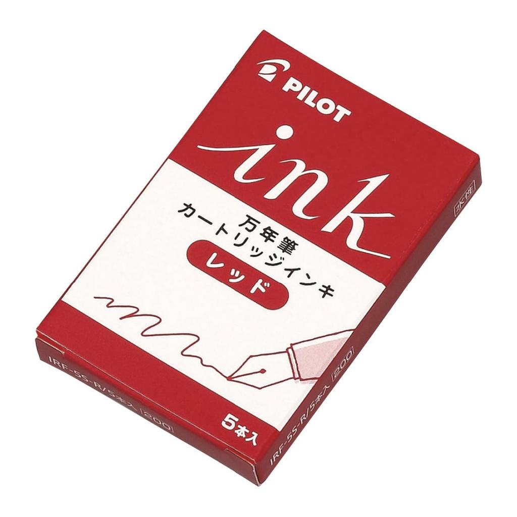 Pilot Fountain Pen Ink 5 cartridges x 10 packs Cartridges, Red, (IRF50S10R)