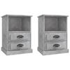 VidaXL Tables de chevet 2 pcs gris béton 43x36x60 cm 816337