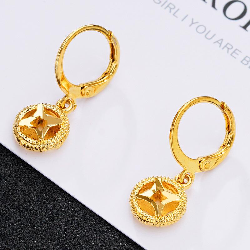 Высококачественные серьги с имитацией песочного золота: Долговечный дизайн кисточек для женщин, трансграничные медные аксессуары