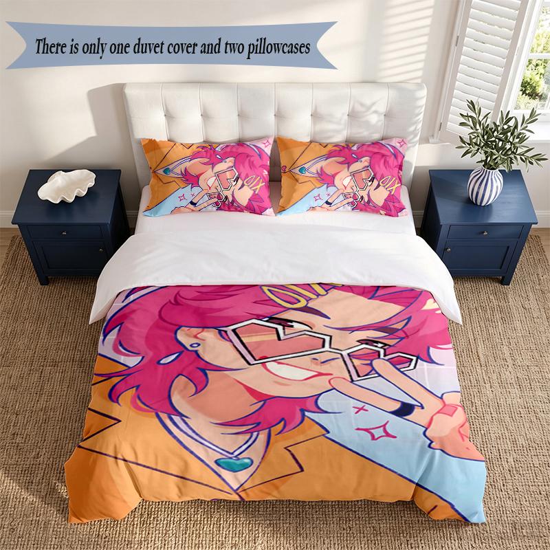 romance 3‑Piece Bedding Set Soft Microfiber Duvet Cover Pillowcases Comfortable Bed Linen for Bedroom Decoration