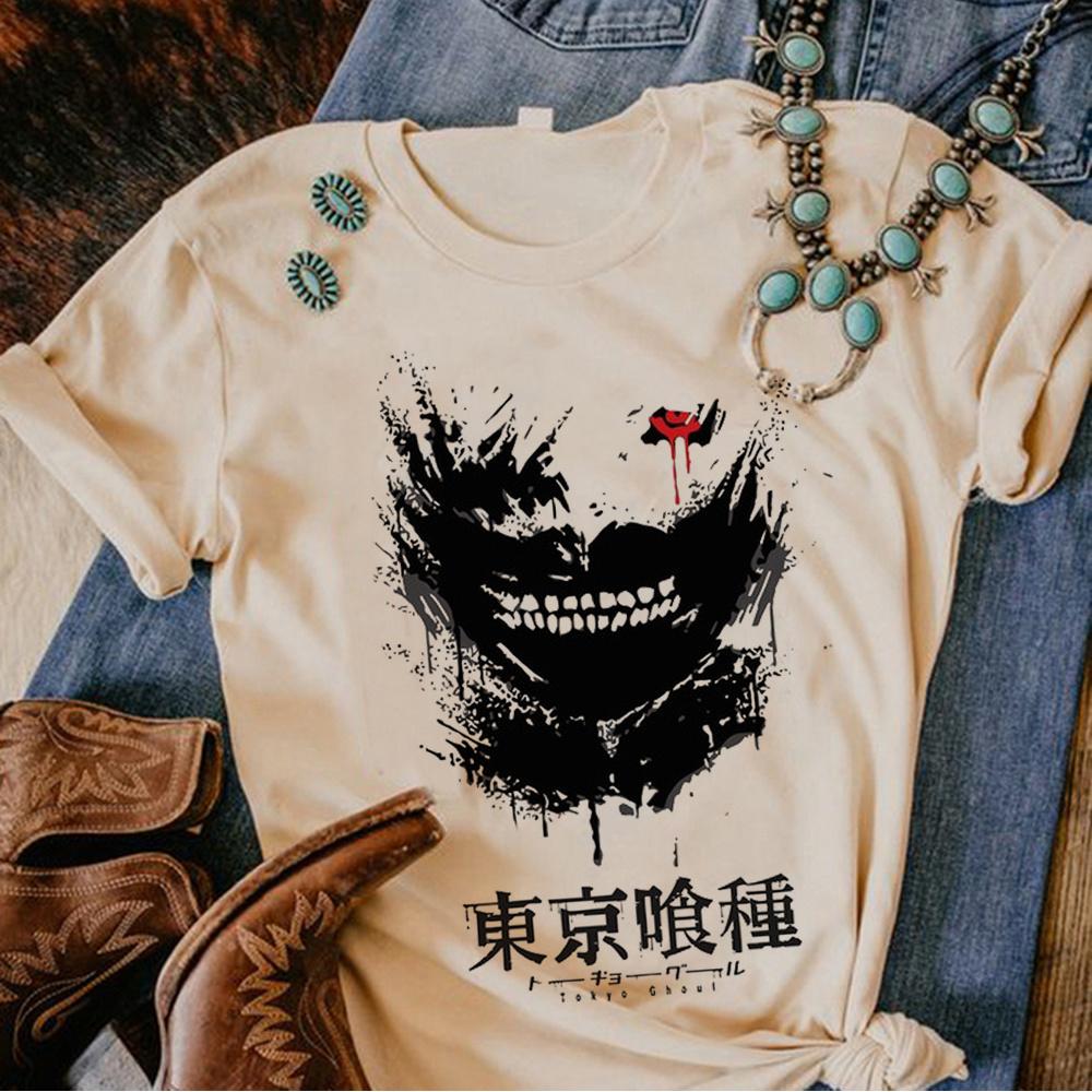 Футболки «Токийский гуль» женские уличные дизайнерские футболки с комиксами для девочек манга комиксы графическая одежда