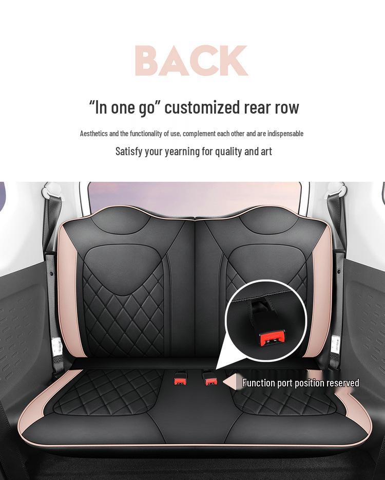 Wuling Mini Full Leather Cartoon Car Seat Cushion - Universal Fit, Four Seasons.