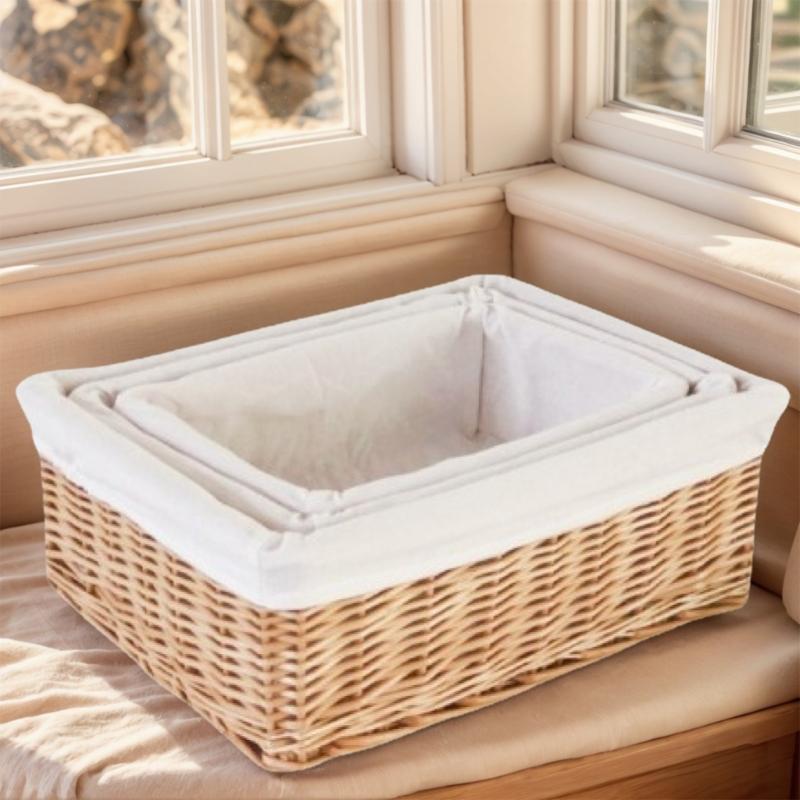 Натуральный плетеный органайзер корзина в пасторальном стиле многоцелевое настольное хранилище плетеная корзина для хранения игрушек фруктов