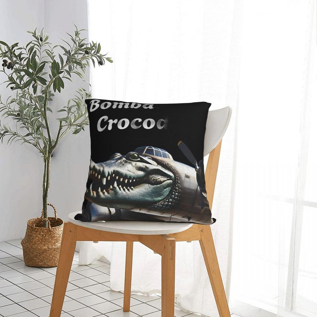 Мозговая гниль Bombardiro Crocodilo Наволочки Итальянский Мем Чехол для подушки Потрясающий Декор Наволочка для дома 45x45см