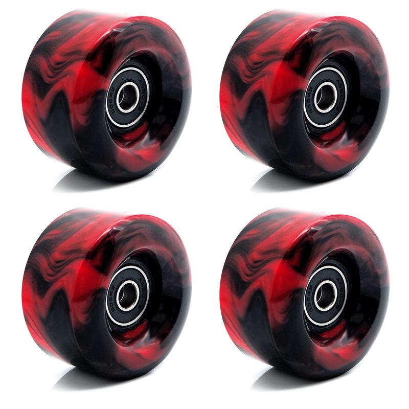 В наличии Двухрядные роликовые коньки с полиуретановыми колесами – Несветящиеся четырехколесные коньки